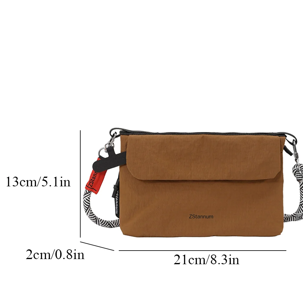 Damen-Umhängetasche, Handtasche im Umschlagstil, aus faltigem Stoff, mit verstellbarem, geflochtenem Träger, leichte Tasche für den täglichen Gebrauch. – Detail 3