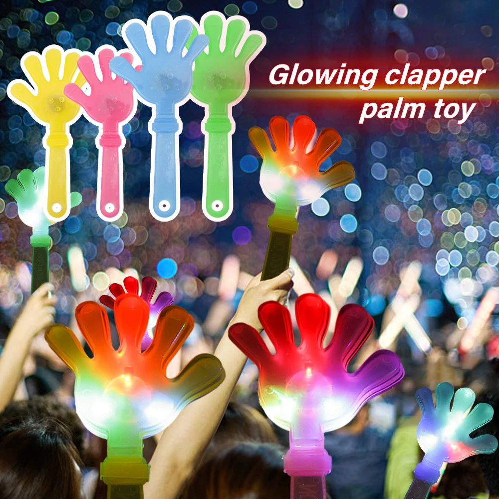 1/2pcs LED Light Up Clapping Toy Bright Colored Fluorescent Hands Clapping Device Concert Noise Making Toys Halloween Game Props