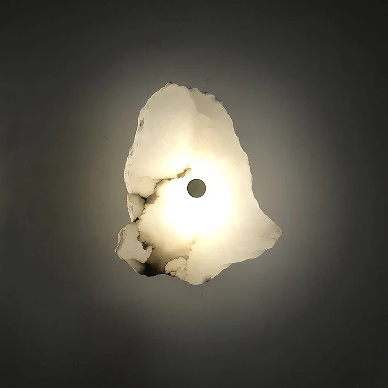 LED Natural Marble Wall Lamp iron Luxury Novelty Lighting Sconce For Bedroom Living Dining Room Decor Modern Art Design