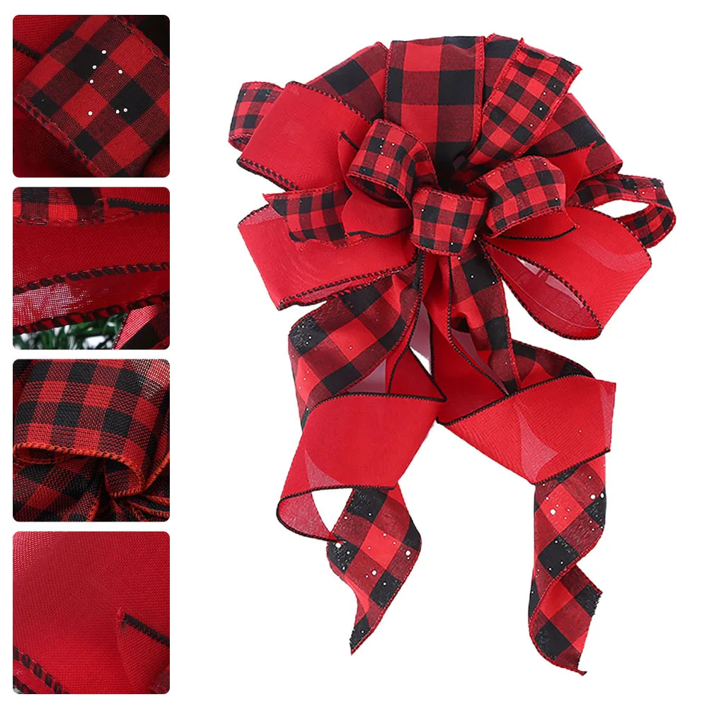 

1Pcs Bowknot Christmas Tree Topper Easy Use Insert on Tree Peak for Festive Holiday Home Party Decor Treetop Decor