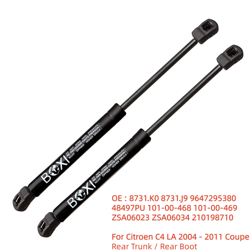 BOXI 2 szt. Amortyzatory gazowe tylnej klapy bagażnika, sprężyny podnoszące 8731K0 8731J9 do Citroen C4 LA 2004 - 2011 Coupe, rozpórki podnoszące