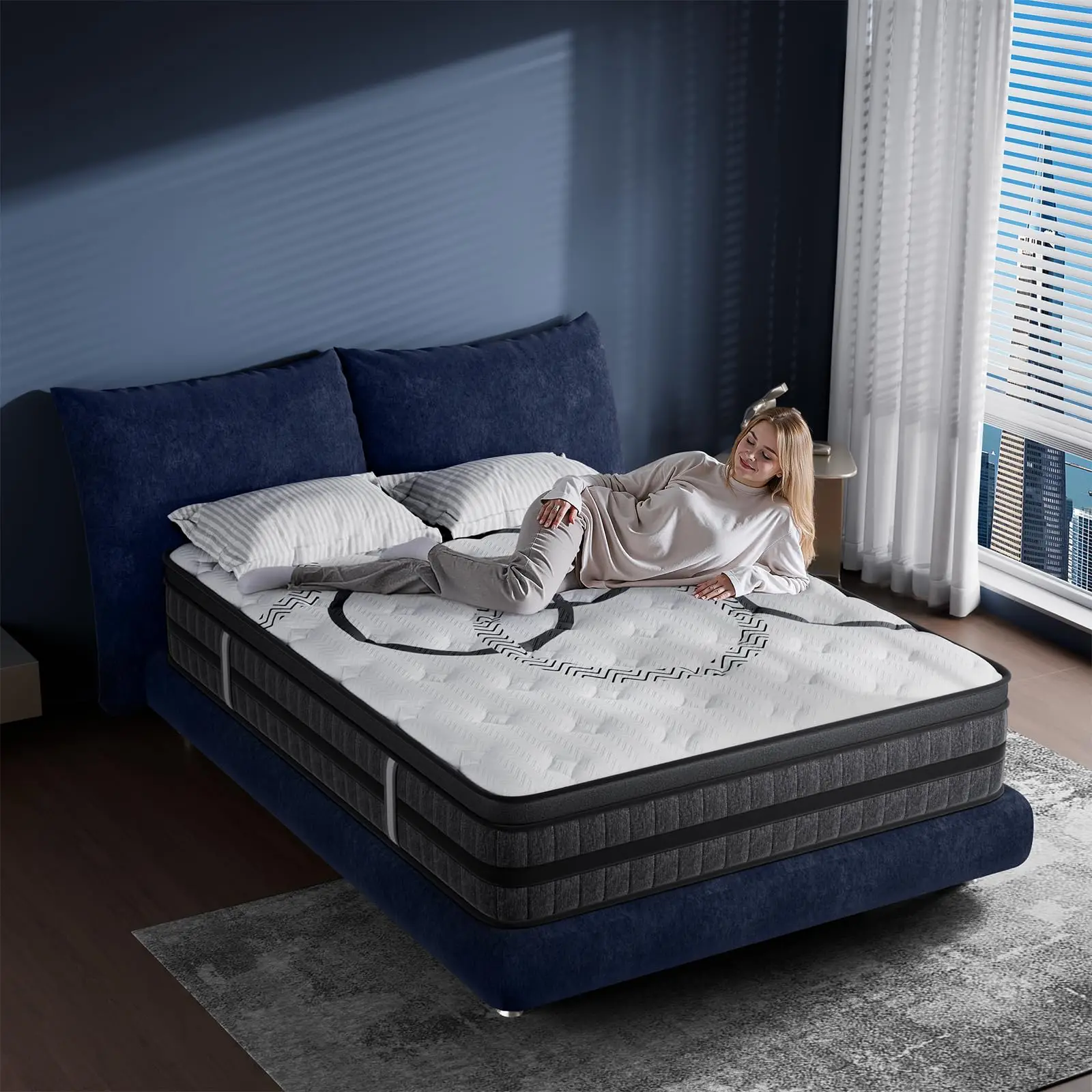 Memory Foam Mattress In A Box Queen - Queen-Matratze 12 Zoll Hybrid Queen-Size-Matratze in