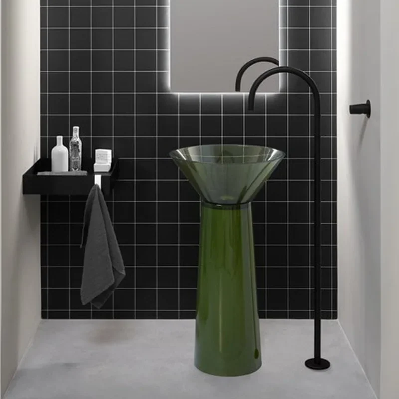 Transparent resin marble pattern wash basin hotel villa bed and breakfast washing table artificial stone