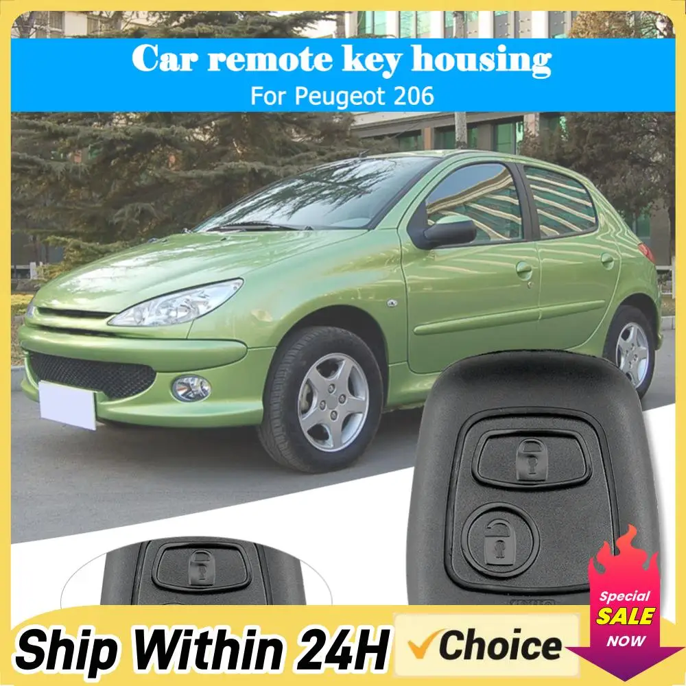 

Practical Car Key Shell Replaceable ABS Remote Car Key Cover Anti-collision Button Key Shell Case Wear-resistant for Peugeot 206