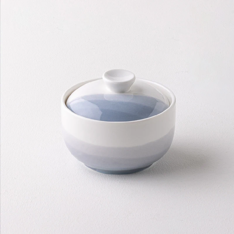 

Gradual Ceramic Stew Bowl for One Steamed Egg Bowl with Lid Small Stew Pot Soup Bowl for Bird's Nest