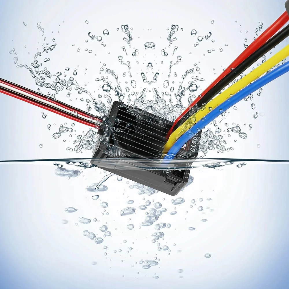 Radiolink Cool 9030 90A 防水ブラシ付きスピードESC 1/10 RCボート、トラック、クローラー、戦車、車用 5.5V/3A & 7.5V/3A BEC搭載