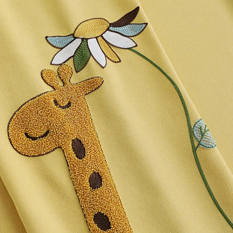 New Children\'s Room Cartoon Embroidered Curtains Cute Giraffe Boys and Girls Curtains for Bedroom Custom Finished Products