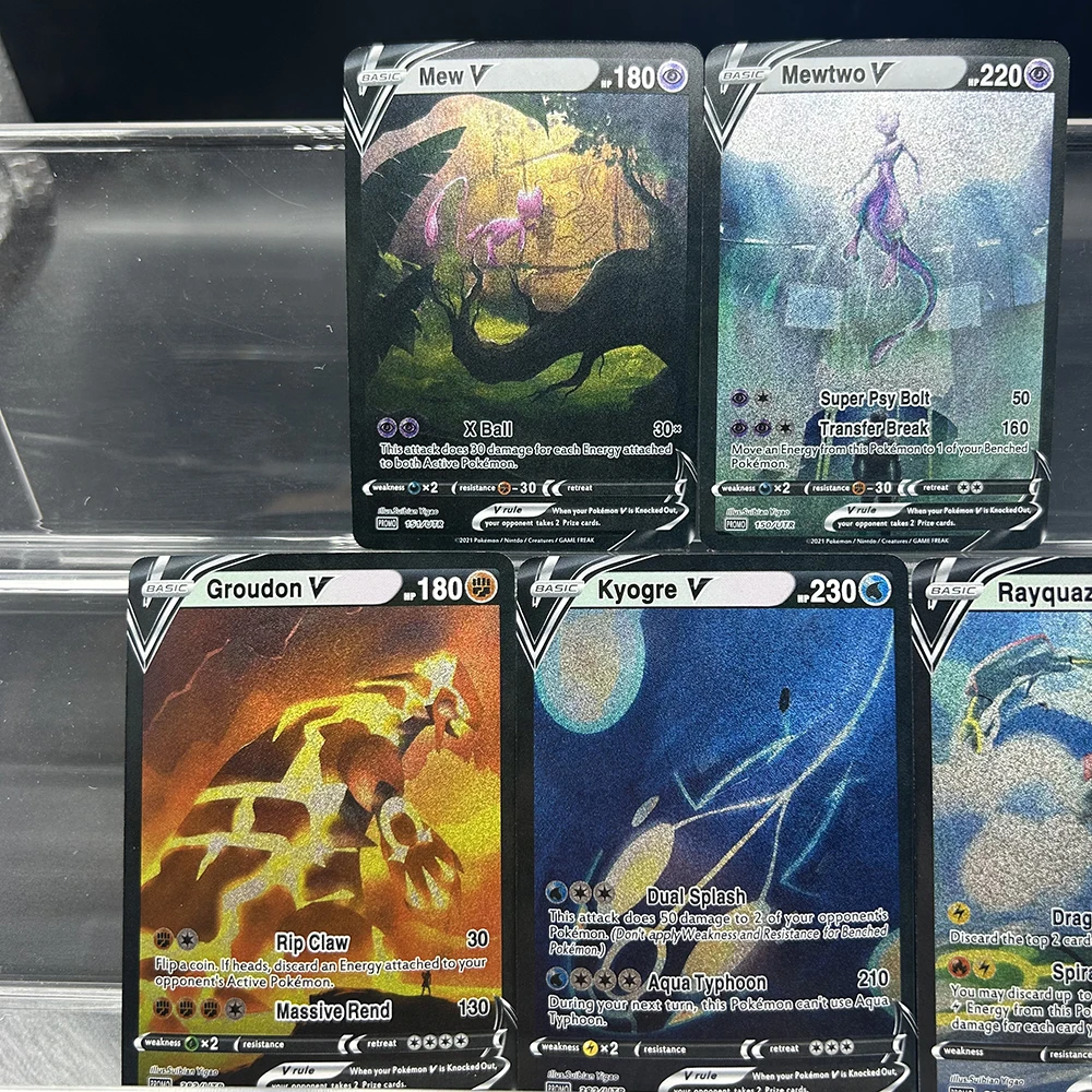 DIY Anime PTCG TCG Legendary Series Game Collection Card Promo 150/UTR Mewtwo Rayquaza Kygre Groudon Dull Polish Card Gift Toy
