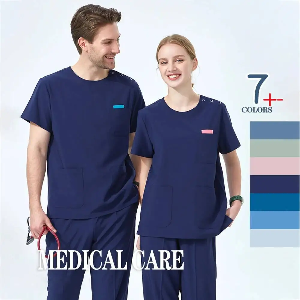 Quick Dry Sport Medical Scrub Set Performance Stretch Comfortable Top And Pant Doctor Nurse Outfit Scrubs Uniform S