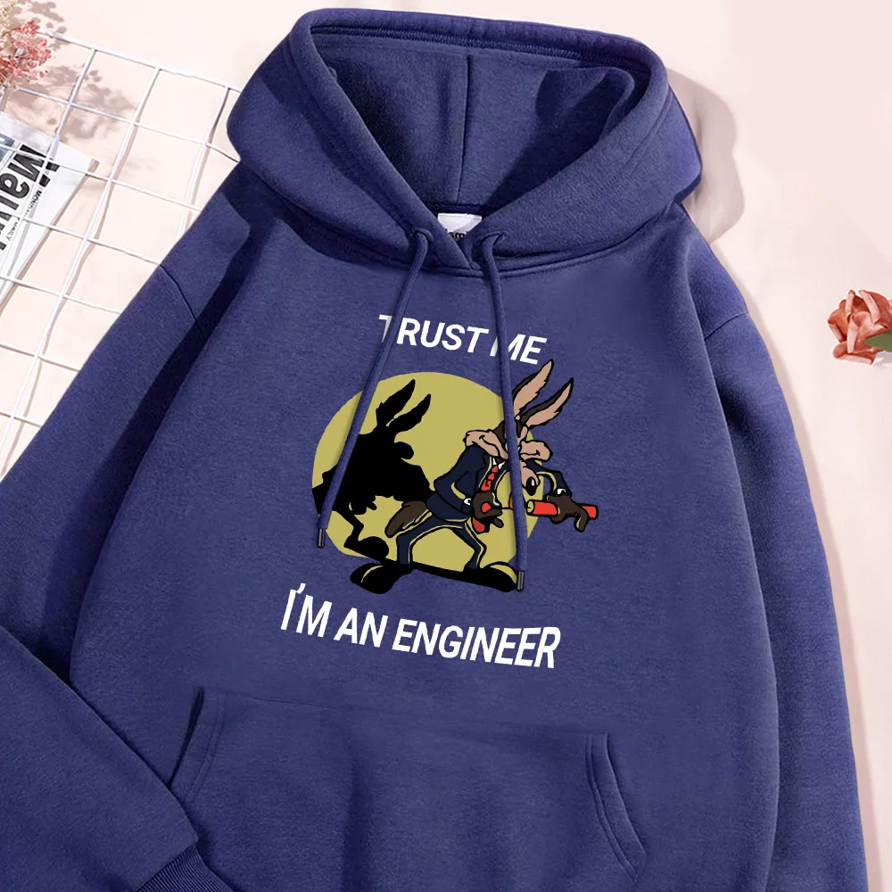 Trust Me Im An Engineer Funny Hoodie Men Cartoon Characters Hoodies Autumn Fleece Sweatshirt Soft Comfort Hoody Men's Clothing