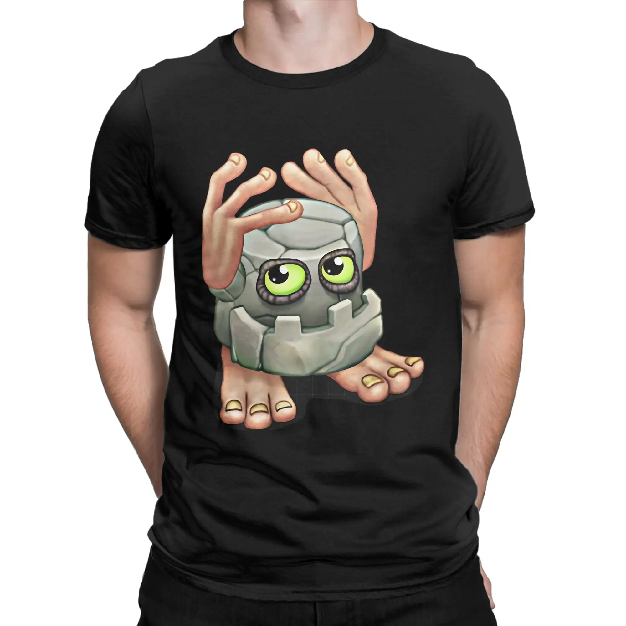 Exaggerated facial  Classic My Singing Monsters Novelty Graphic 100% Cotton T-Shirt Tops Tees For Men