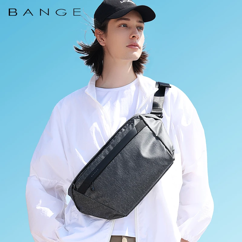 BANGE Anti-theft Men Shoulder Bag Multifunction Men\'s Shoulder Bag Water Bottle Messenger Crossbody Bags For Men Sling Pack