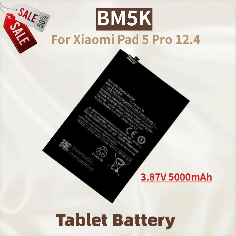 

Tablet Battery BM5K 3.87V 5000mAh for Xiaomi Pad 5 Pro 12.4 Brand New High Quality Replacement Battery