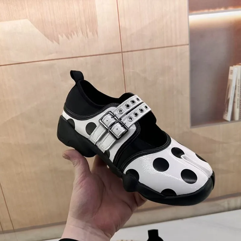 

Retro Split Toe Mary Jane Shoes for Women Ballet Pig's Trotters Woman's Shoes Trend Punk Small Leather Shoes Zapatos De Mujer