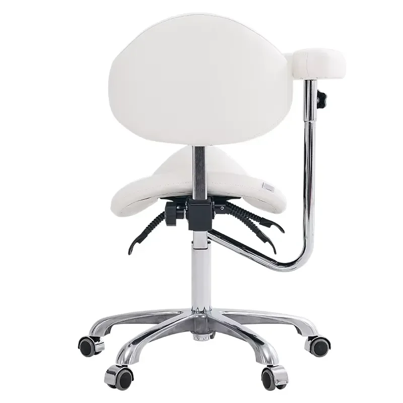 Adjustable Dental Stool Ergonomic Saddle Chair PVC Seat Chrome Base Foldable Medical Doctor Assistant Stool for Clinic