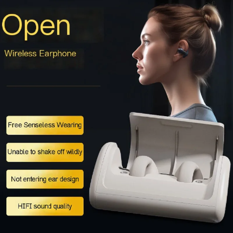 Auriculares inalámbricos TWS con Bluetooth, cascos HiFi estéreo con conducción ósea, diseño de clip, Control táctil, para Xiaomi y Huawei