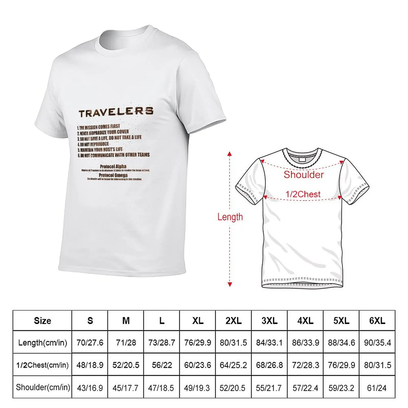 Travelers - The Protocols / Rules T-Shirt Graphic Print Short Sleeve T-Shirt