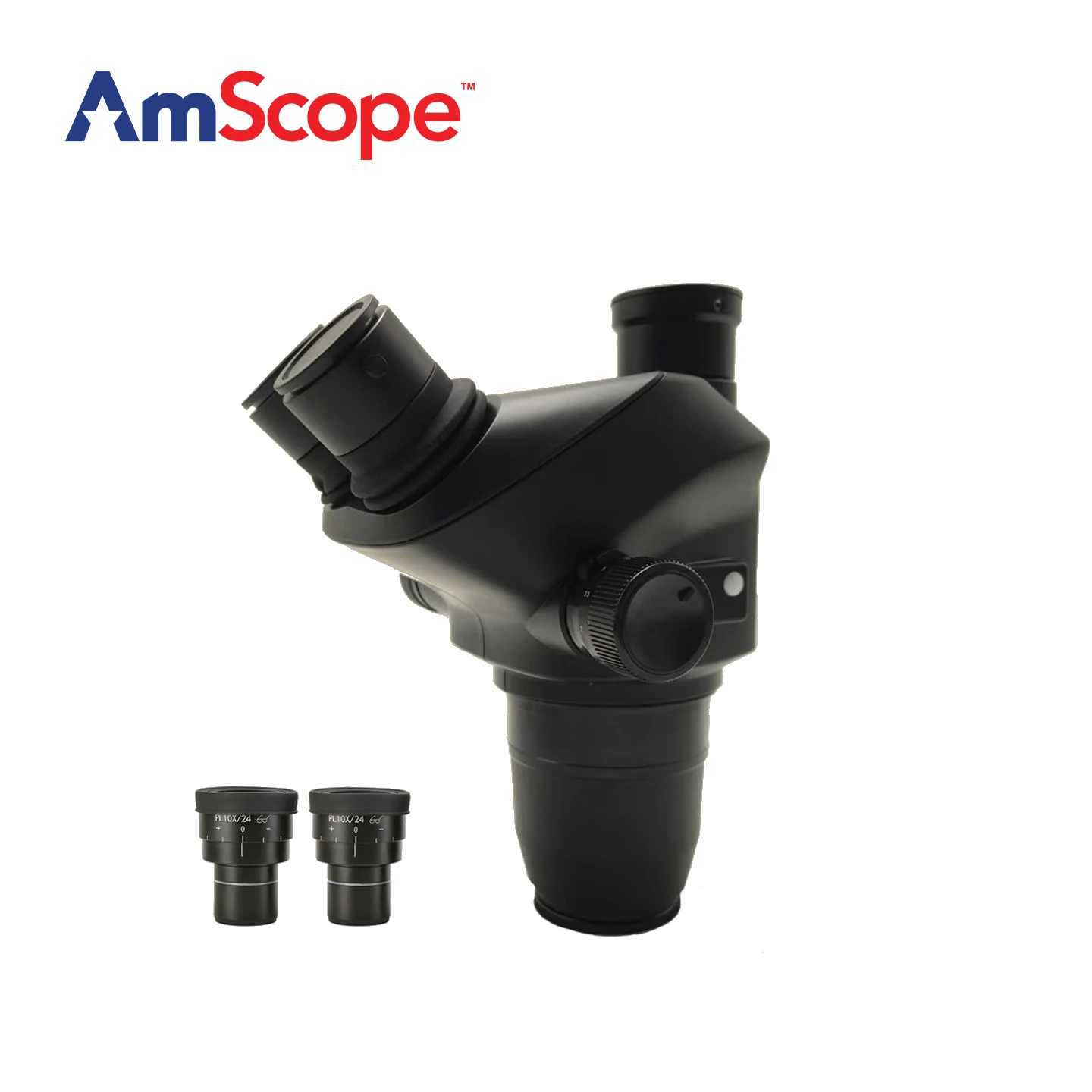 AmScope 6.5X-52X Magnification Simul-Focal Trinocular Zoom Stereo Microscope Head