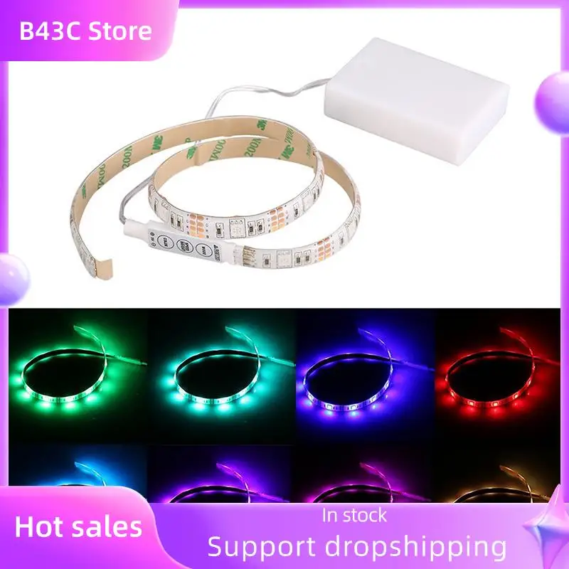 

B14C RGB Гибкая светодиодная лента Водонепроницаемая IP65 15 светодиодов DC5V с контроллером на батарейках, светодиодная лента, световые ленты для ТВ-кабины