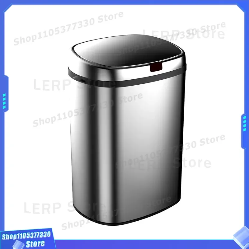 50L Stainless Steel Sensor Trash Can Smart Automatic Waste Bin for Kitchen Office Bedroom Indoor Electronic Garbage Container