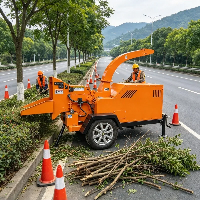 High Power 6.5HP Petrol Wood Chipper Crusher Garden Shredder Branch Crusher Heavy Duty Mulcher for Farm Forestry Tree 120mm