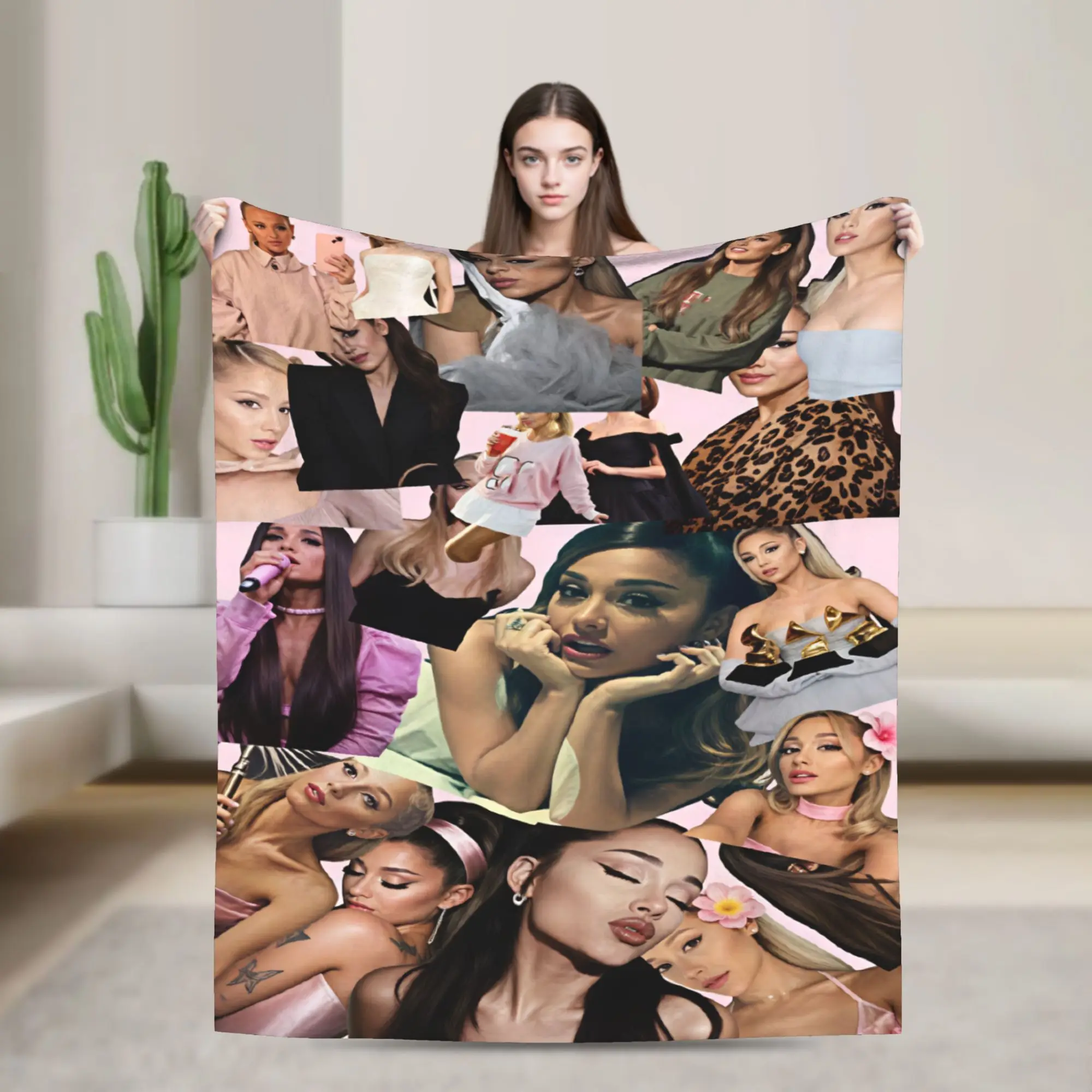 Ariana Grande Flannel Blankets Winter  Soft Bedding Throws for Kids Couch Bed Funny Bedspread Sofa Bed Cover