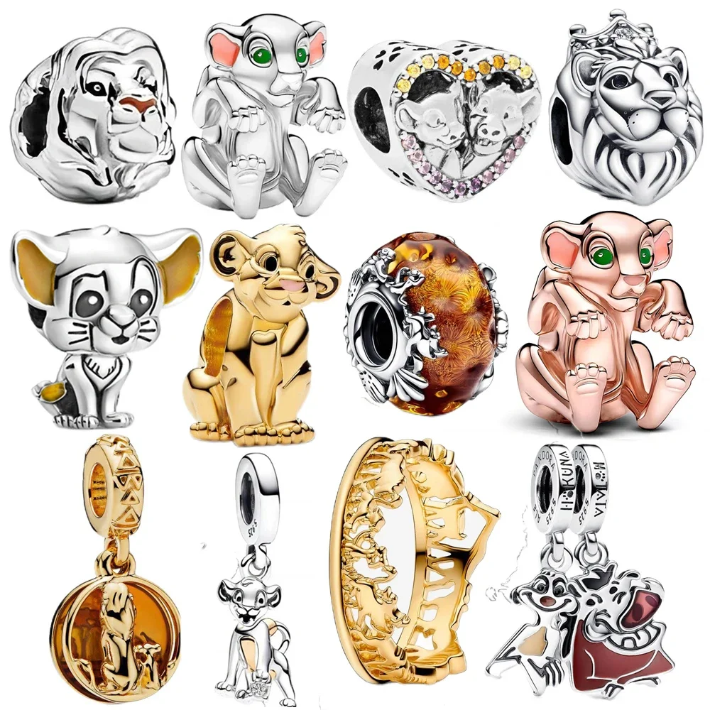 

Potdemiel Disney Lion King Simba Simba Nana Series Charm Bead Pendant Fit Original Pandora Bracelet 925 Sterling Silver Jewelry