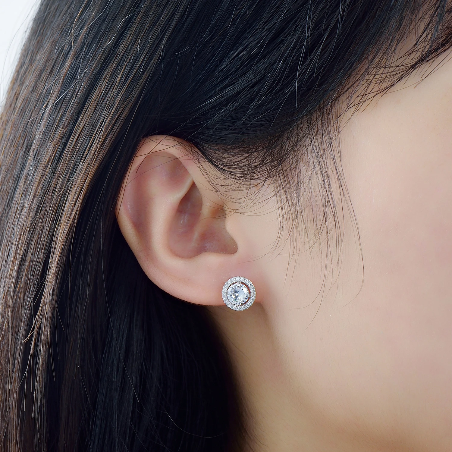 MODIAN Women Stud Earrings 925 Sterling Silver AAAAA Level Zircon Jewelry White Crystal Earring Gife for women Brincos De Prata