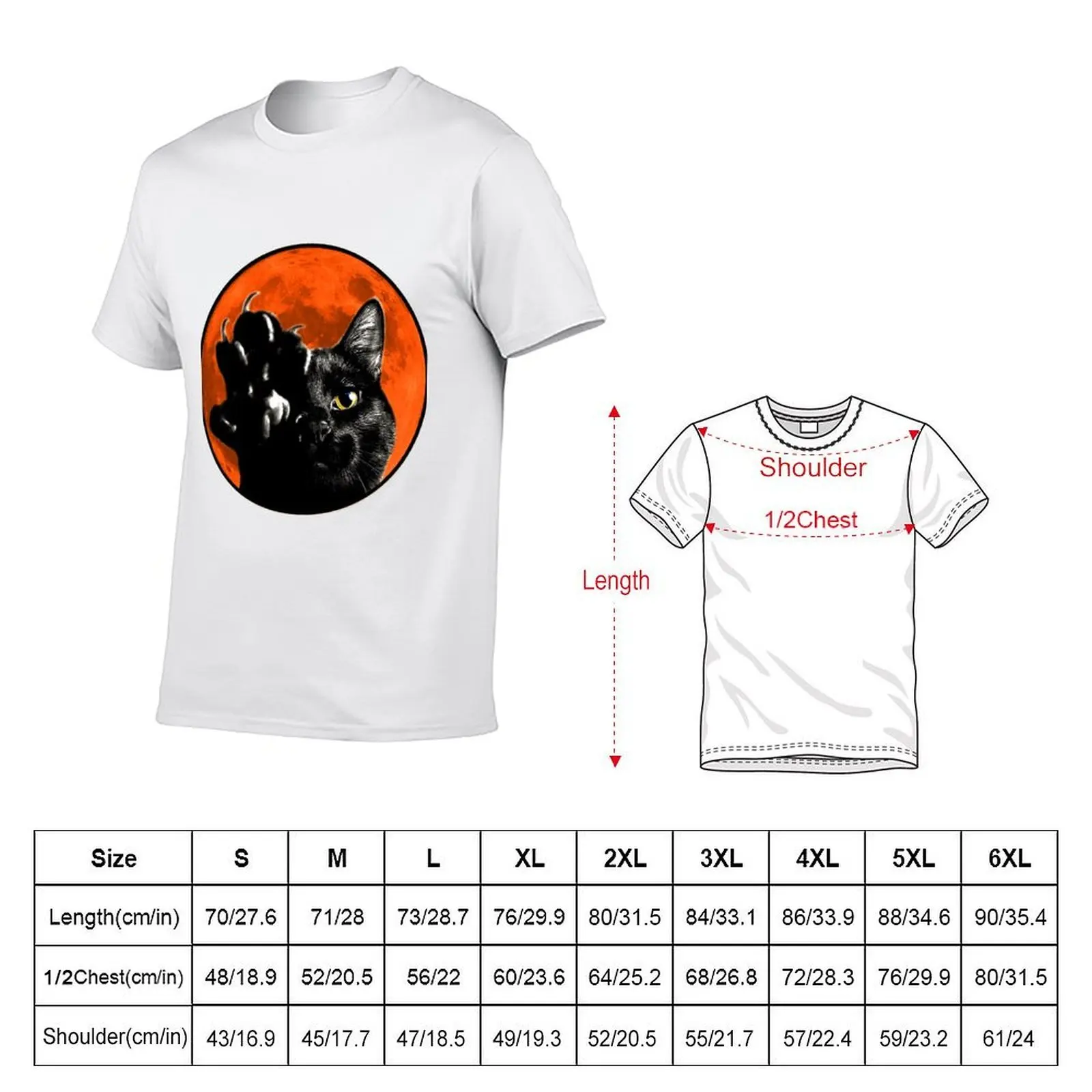 Black Cat Harvest Moon T-Shirt man t shirt summer t shirts for man slim fit T-Shirt