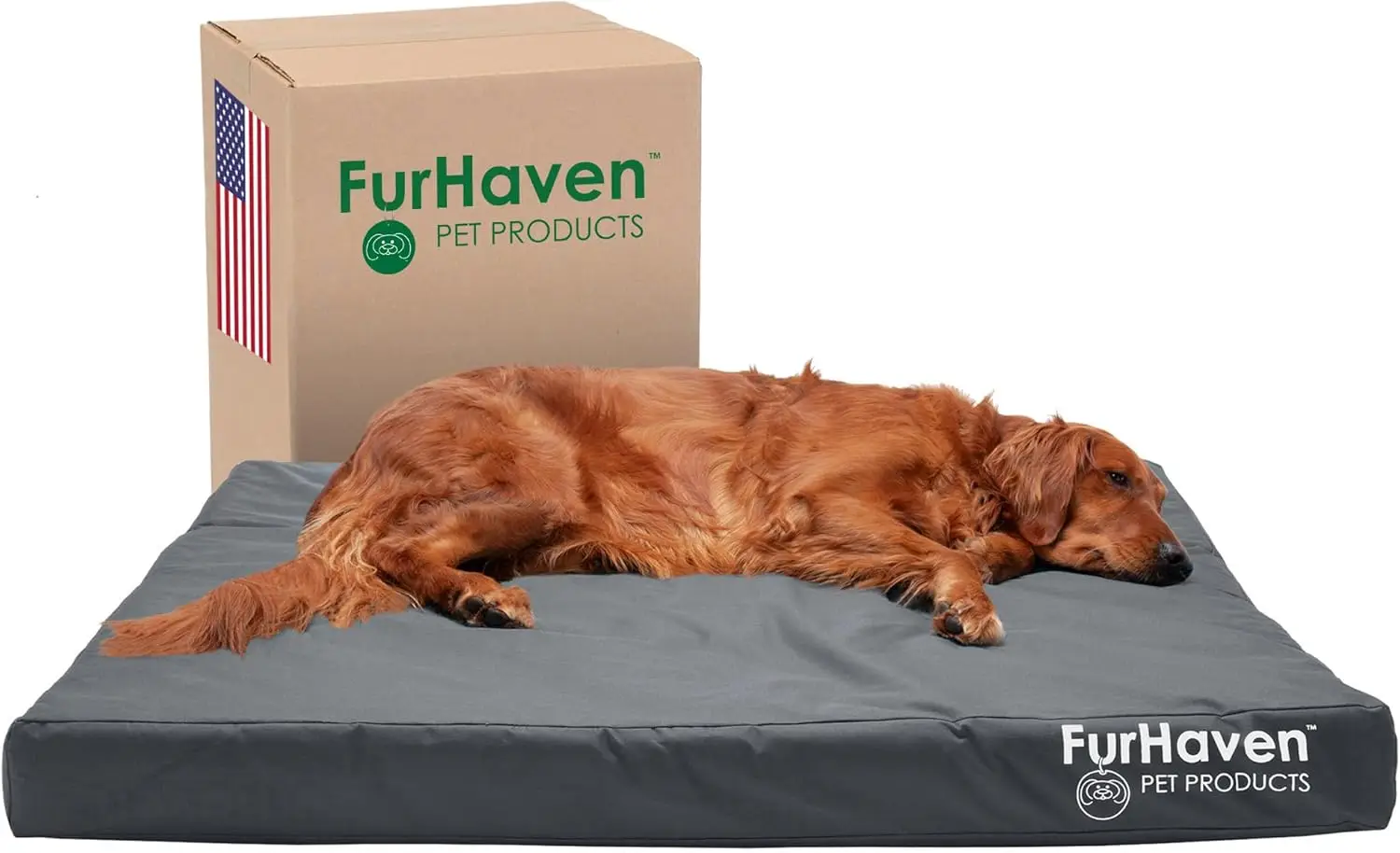 Water-Resistant Cooling Gel Dog Bed For Large Dogs W/ Removable Washable Cover, For Dogs Up To 95 Lbs - Indoor/Outdoor Logo