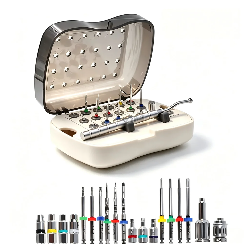 1 Set Dental Implant Fractured Screw Removal Kit NeoBiotech SRK Stainless Steel Screws Dental Implant Screw Remover Broken Kit