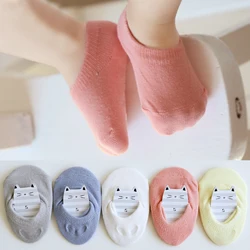 5PAIRS/LOT New High Quality Korean Children's Invisible Boat Baby Non Slip Cotton Sock for Girl and Boy