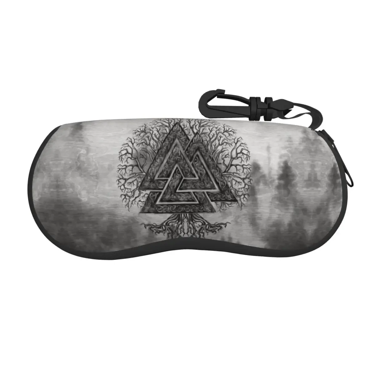 Valknut And Tree Of Life Yggdrasil estuche para gafas de sol, estuche de neopreno con cremallera, carcasa nórdica vikinga, caja protectora para gafas