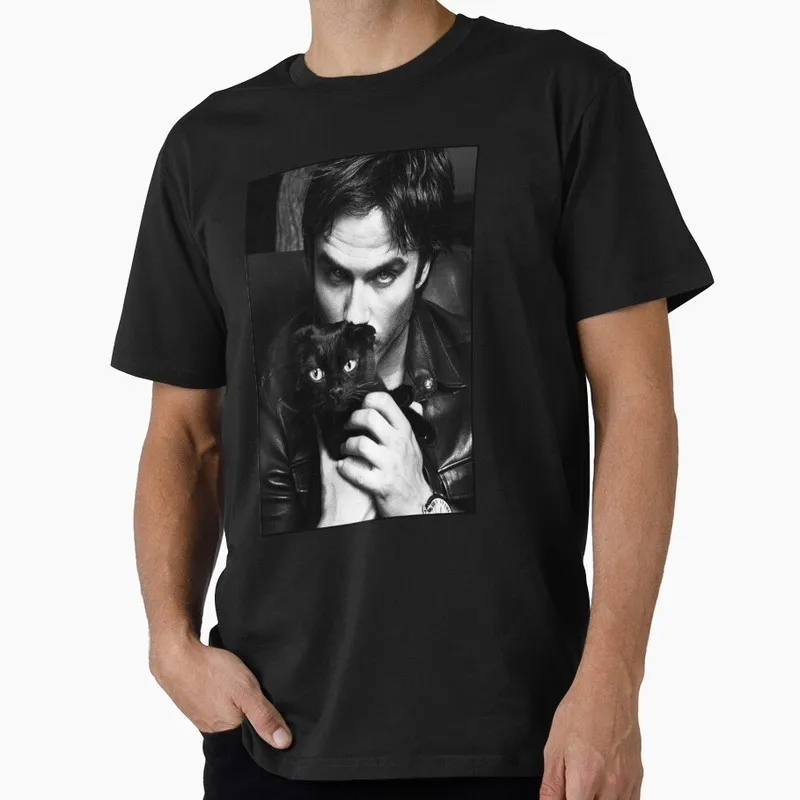 Ian Somerhalder Retro The Vampire Diaries Graphic T‑Shirt TV Show Fan Gift Unisex Y2K Streetwear Short Sleeve Casual Tee Tops
