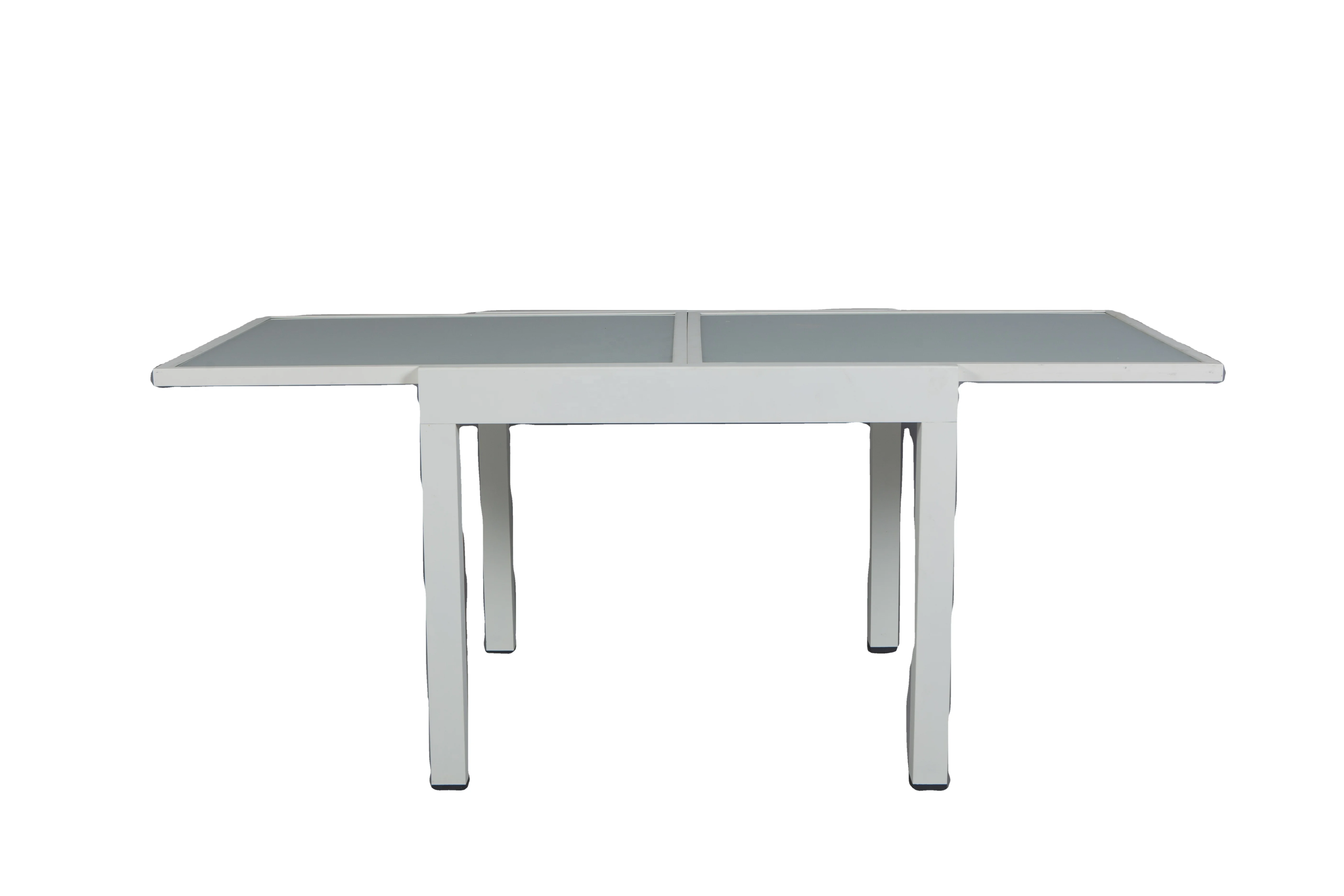 90/180Cm Outdoor Dining Table With Alu Glass Top Extendable For Comfortable Din…