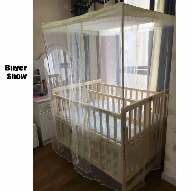 Multifunctional Pine Wood Twins Cot With Quilt Set & Mosquito Net, Crib Can Extend and Joint Adult Bed