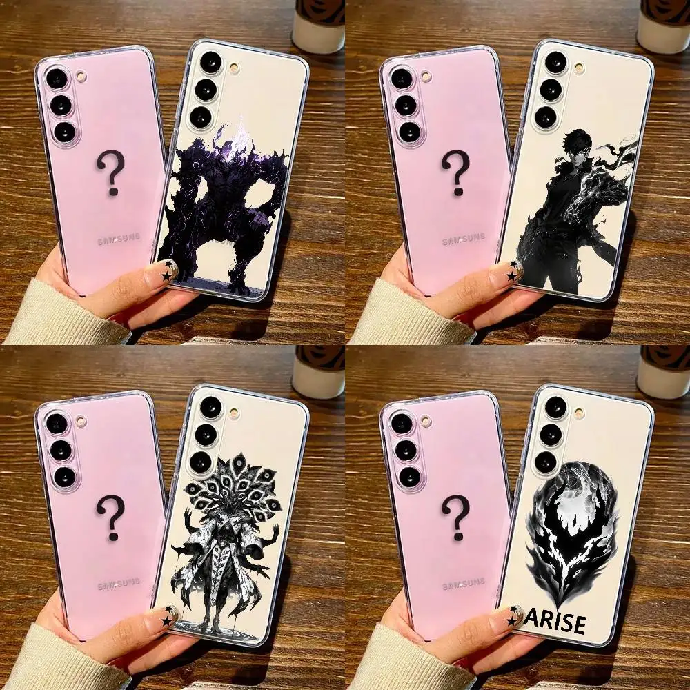 

Anime s-Solos Leveling Phone Case For SamsungS25,24,21,22,23,30,Ultra,20,Plus,Fe,Lite,Note,10,9,5G Transparent Cover