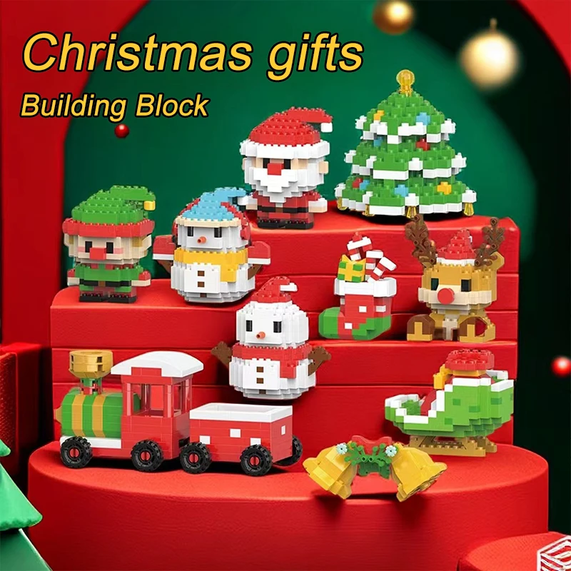 คริสต์มาสของขวัญ Building Block Series Santa Claus Reindeer ปริศนาประกอบอิฐตกแต่งตารางของเล่นเด็กคริสต์มาสของขวัญ