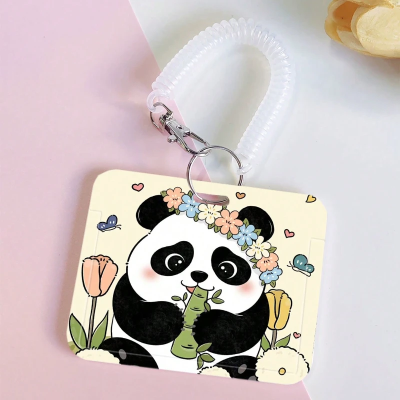 1pc Horizontal Version Card Holder Cute Panda for ID Card Holder Wallets Purse Business Credit Card Protector Cover Bags