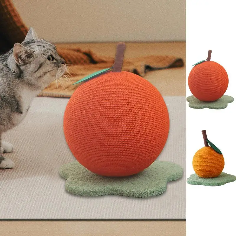 Sisal Ball Cat Toy Orange Shape Cat Toys For Indoors Cats Cat Ball Toy Cat Grinding Claw Ball Cat Toy Sisal Scratcher Ball To