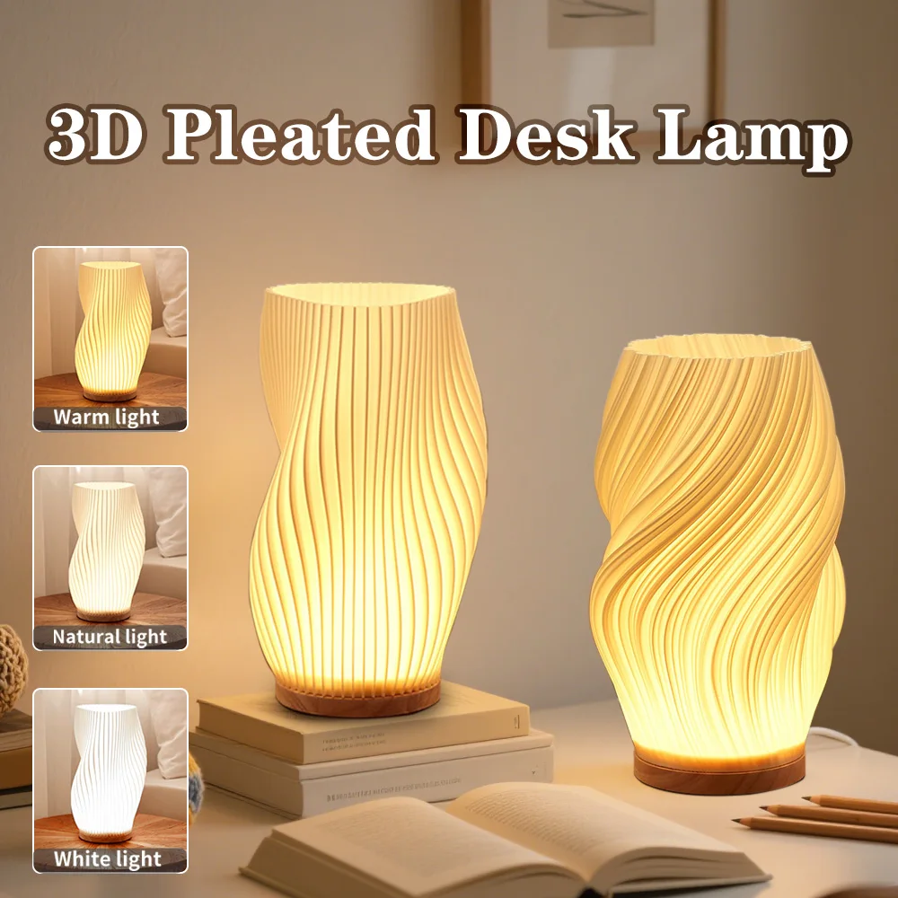 

Новый креативный светодиодный ночник с 3D-печатью, 3-цветная кнопка с затемнением, деревянная основа, настольная лампа для гостиной, настольная прикроватная настольная лампа