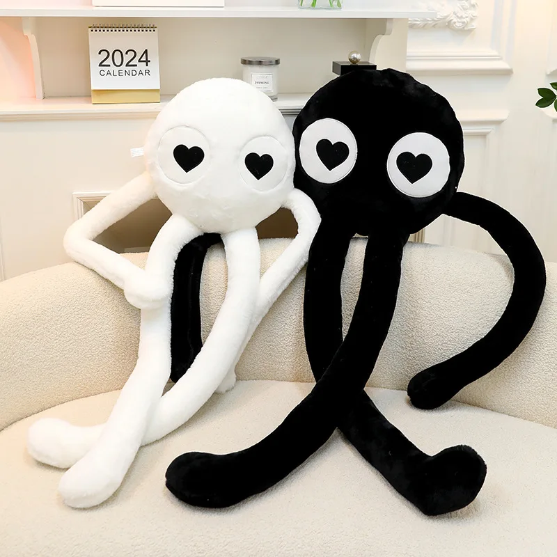 New Black White Coal Ball Doll Long Leg  Long Strip Plush Toy Creative Pillow Cartoon Cute Couple Pillow Decoration Props Girl