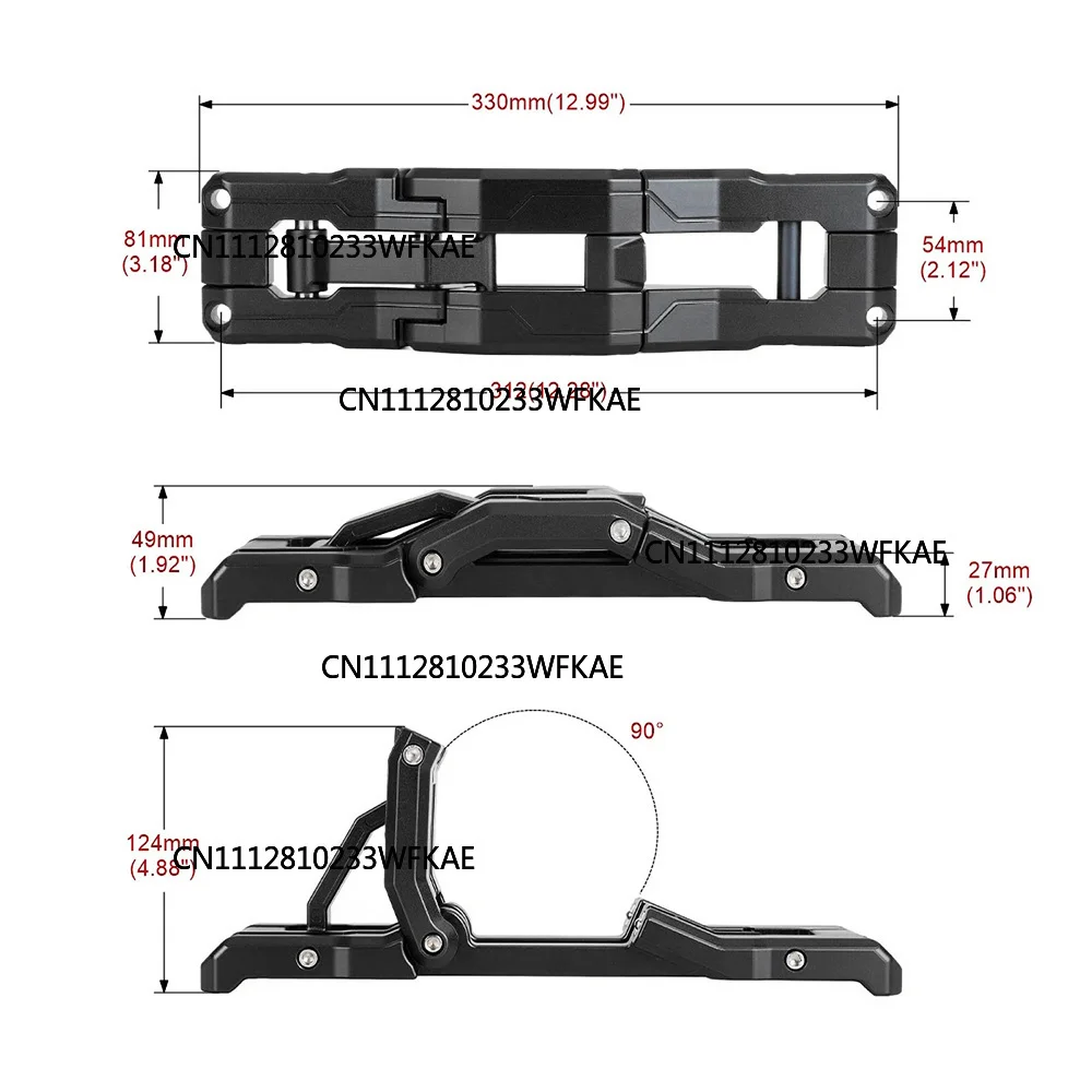 For Jeep Wrangler 2007-2018 JK JKU 2018-2020 JL JLU Door Hinge Step Aluminum Folding Foot Pedal Compatible - view 2