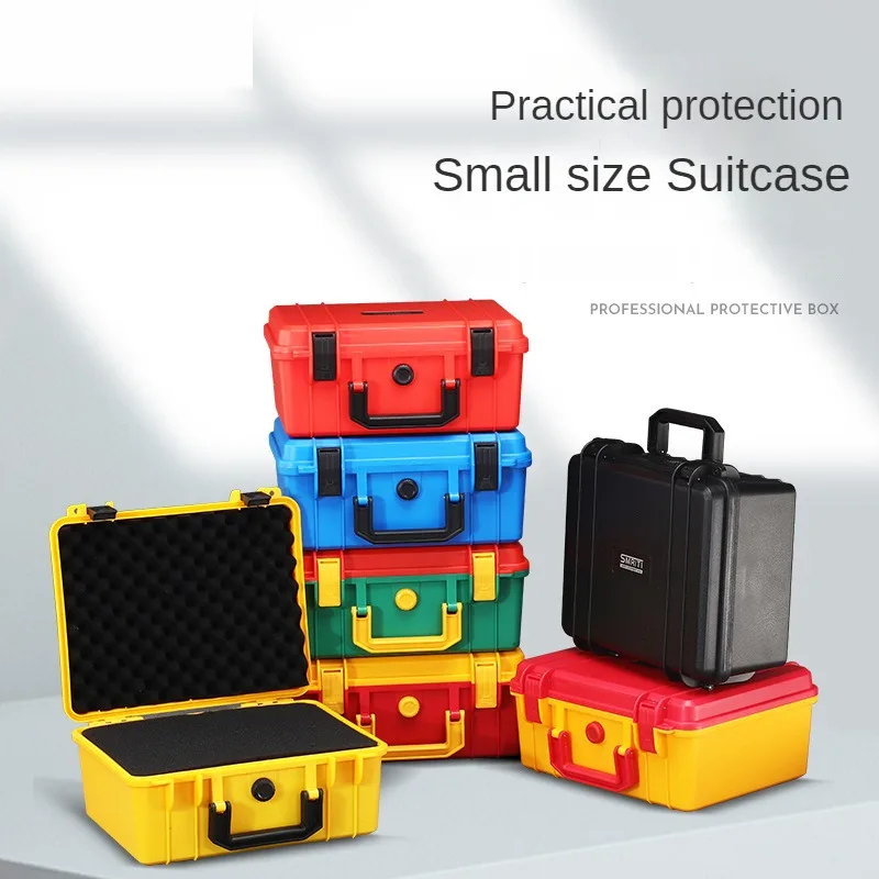 

26x20cm Equipment Hardware Toolbox With Foam Portable Suitcase Thicken Plastic Hard Case Small Capacity Instrument Storage Box