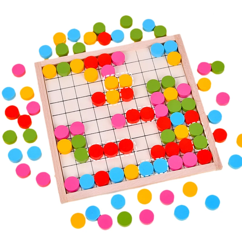 Novo jogo infantil montessori, blocos educativos, jogo de eliminação, pensamento lógico, xadrez, brinquedos de madeira, placa de classificação de cores, brinquedos de quebra-cabeça