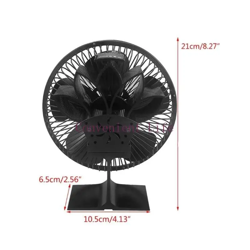 L1EE 5-Blade مروحة موقد تعمل بالطاقة الحرارية لسجل الخشب صديقة للبيئة أكبر تدفق الهواء المنزل الموقد مروحة كفاءة توزيع الحرارة #6