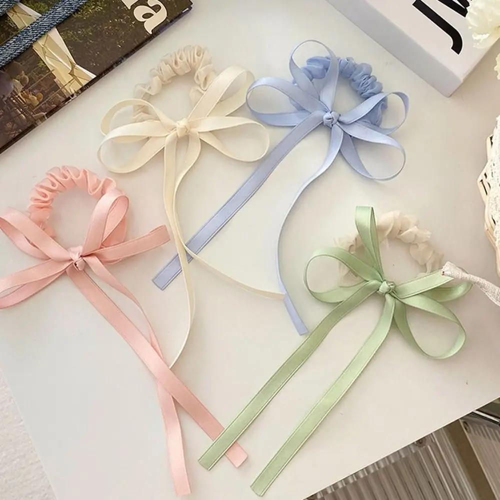 

Korean Balletcore Ribbon Bow Hair Tie Girl Bowknot Large Intestine Hair Ring Ponytail Elastic Hair Rope Hair Accessories