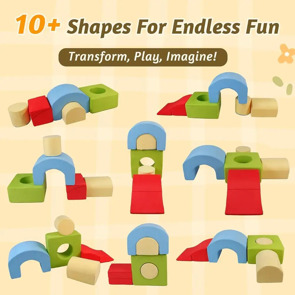 مجموعة مكعبات التسلق الإسفنجية الناعمة للأطفال الصغار: لعب داخلي مكون من 5 قطع للأعمار من 1 إلى 3 سنوات