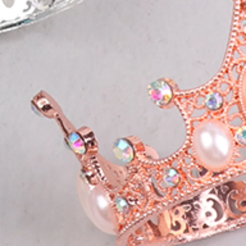 Dollhouse Accessories Rhinestone Princess Crown 2/3pcs Dollhouse Miniature Gold Mini Alloy Crown Small Tiara Model Toys