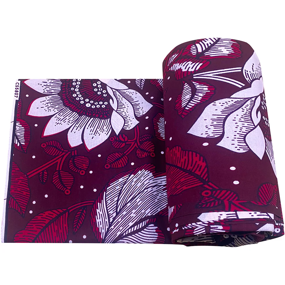 100% 순면 통기성 아프리카 프린트 왁스 원단, 일상 의류 제작을 위한 왁스 저항 염색